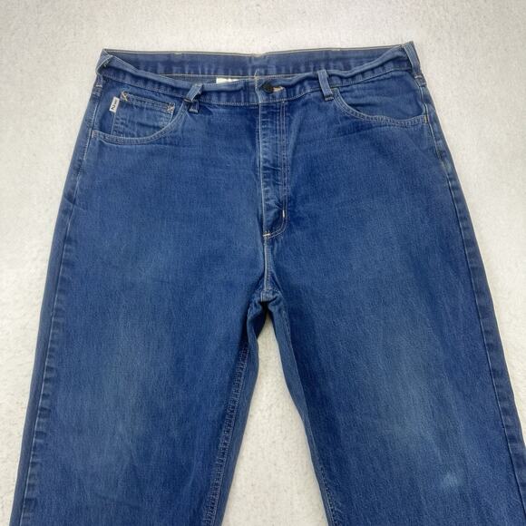 Carhartt Jeans Mens 38 X 34 Blue Denim FR Flame Resistant Straight Leg Workwear - Picture 3 of 12